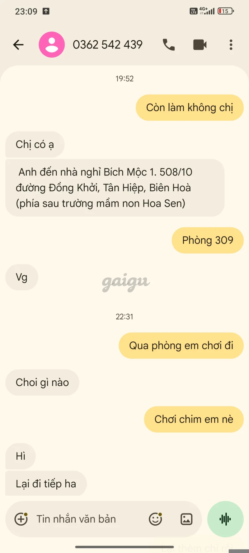 Ảnh đánh giá gái gọi