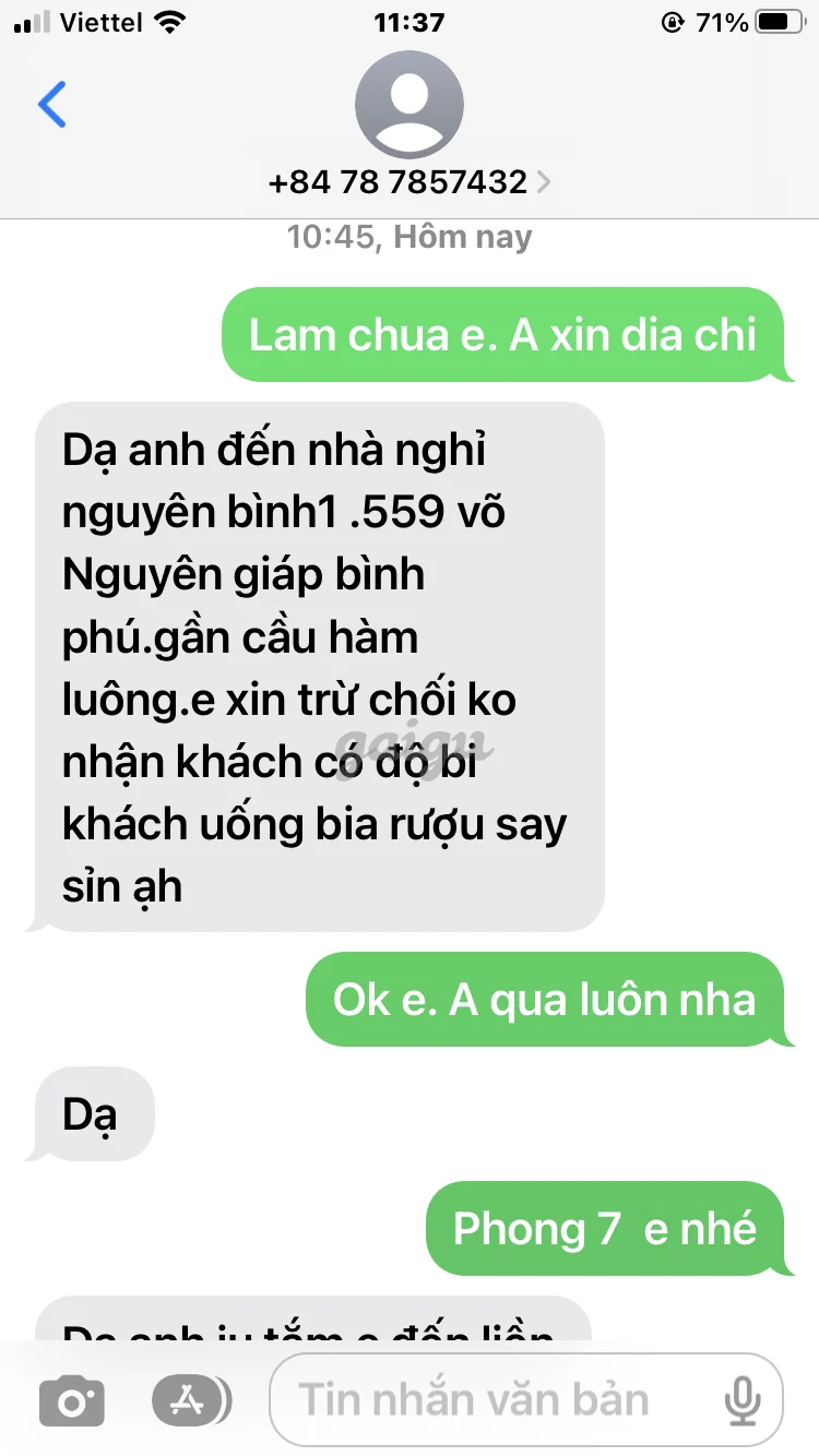 Ảnh đánh giá gái gọi