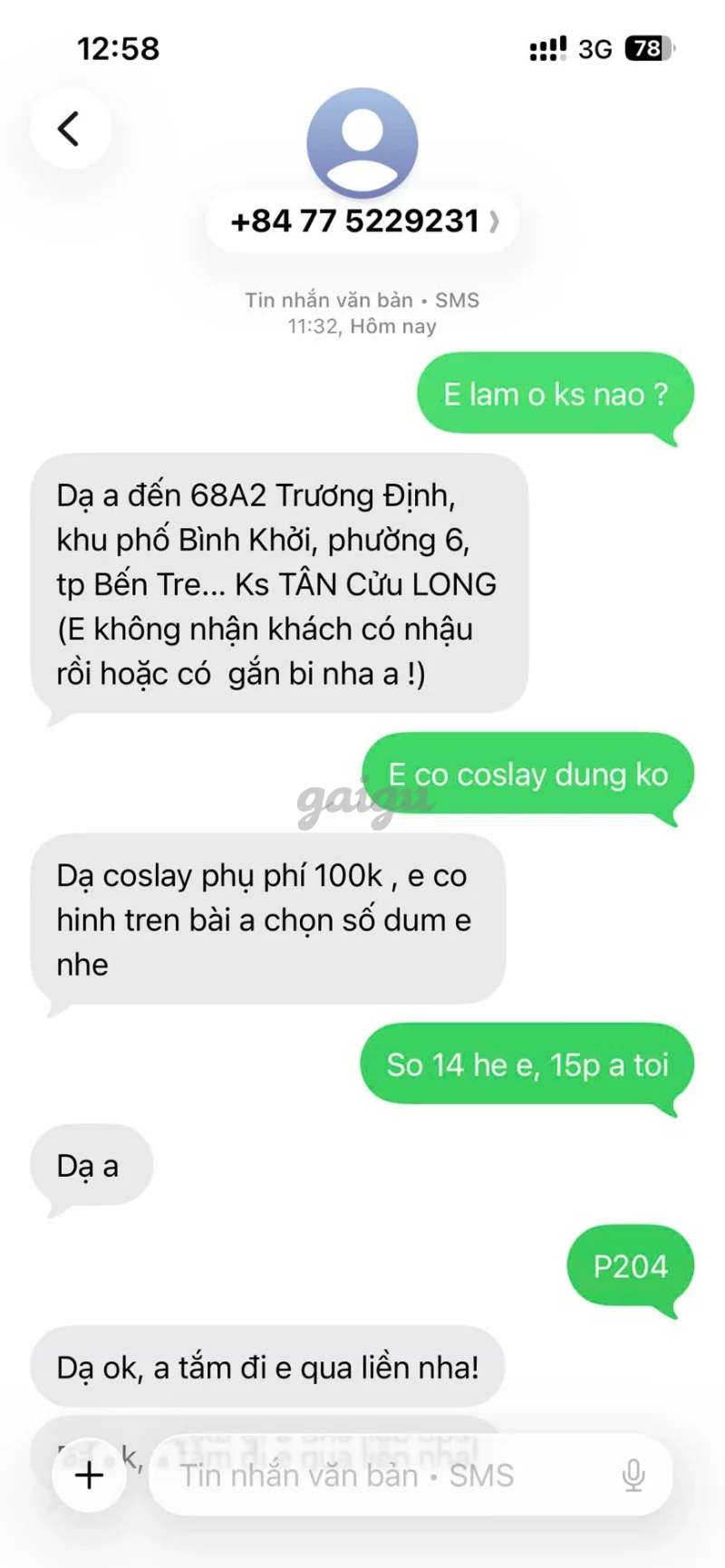 Ảnh đánh giá gái gọi