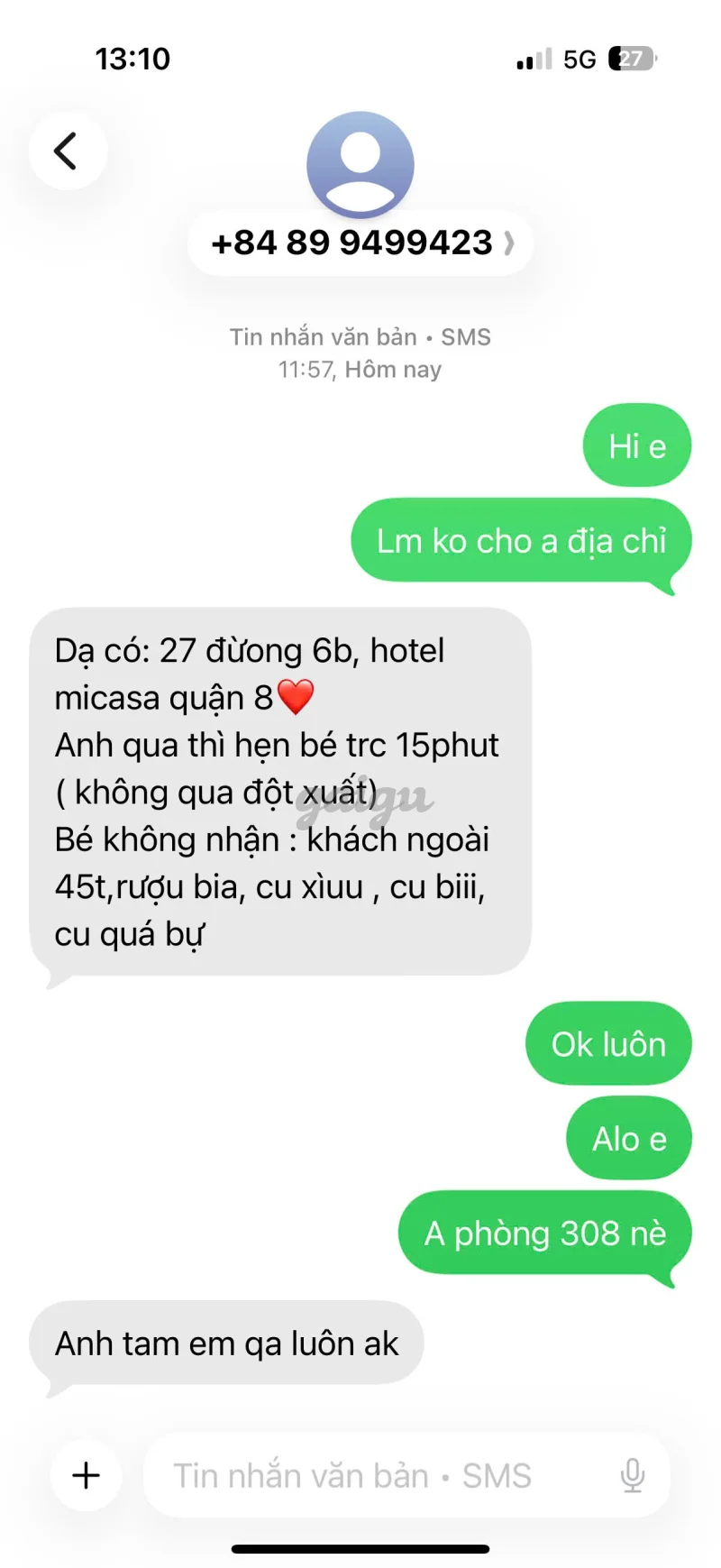 Ảnh đánh giá gái gọi
