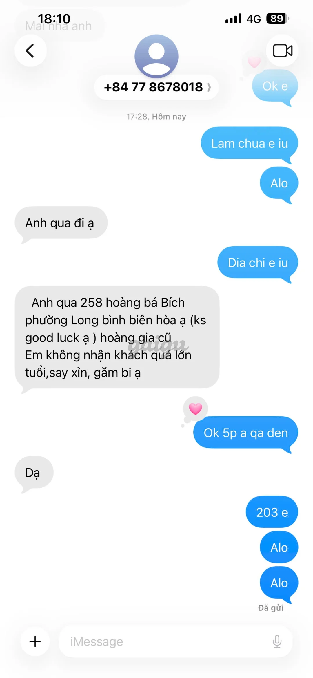 Ảnh đánh giá gái gọi