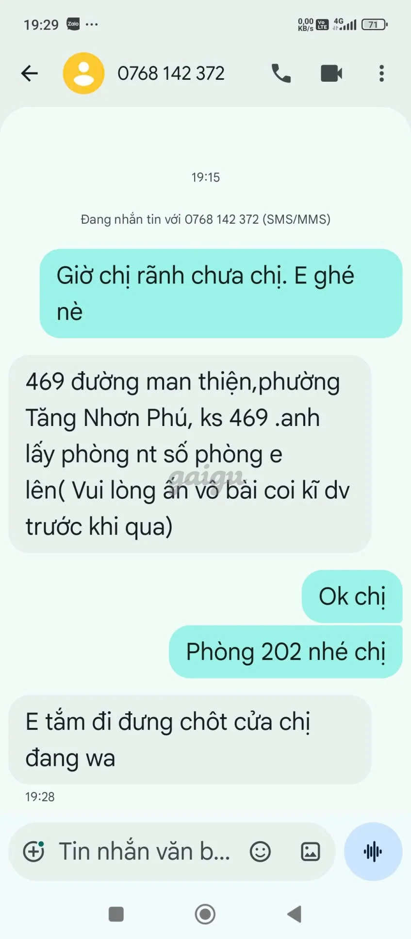 Ảnh đánh giá gái gọi