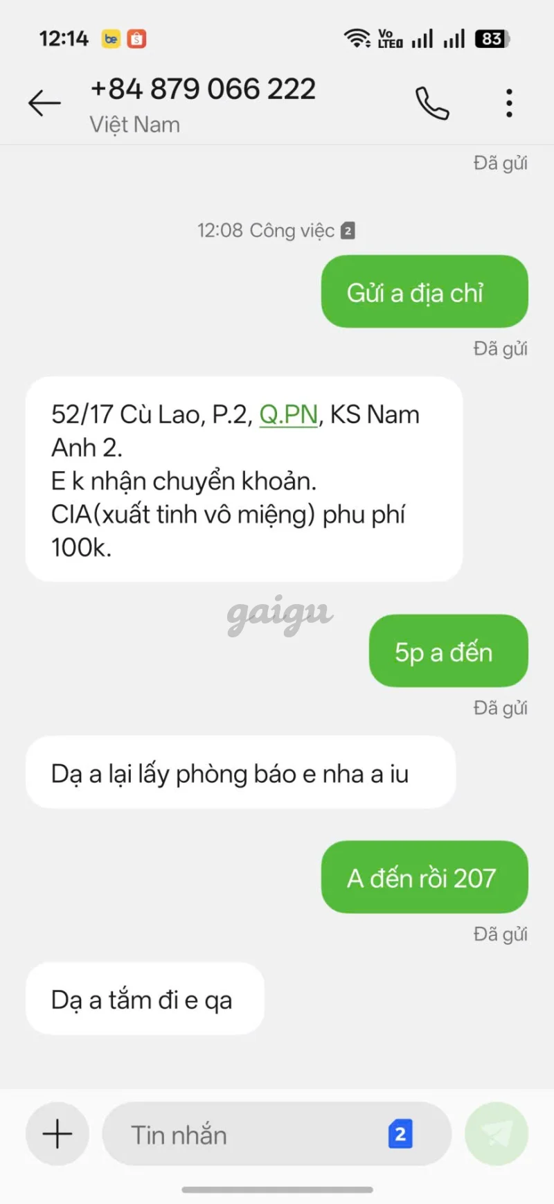 Ảnh đánh giá gái gọi